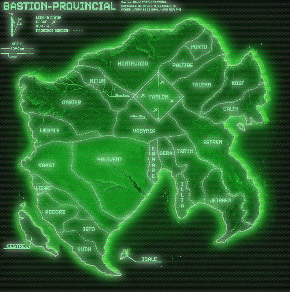 Green tactical map of Bastian